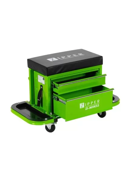 2 - Sgabello carrello 2 cassetti con ruote officina auto moto Zipper zi-mhks3