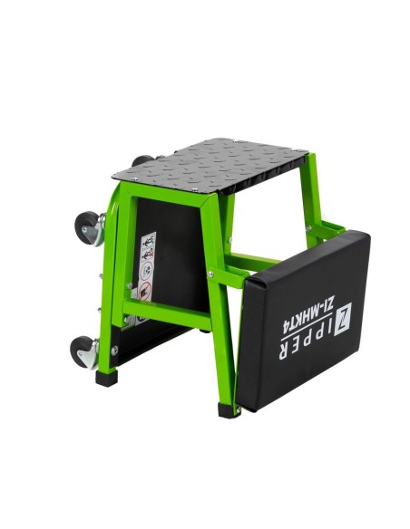 2 - Sgabello carrello con scaletta e ruote officina auto moto Zipper zi-mhkt4