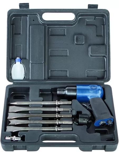 1 - Kit martello scalpellatore + 5 scalpelli pneumatico aria Scheppach