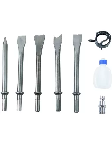 3 - Kit martello scalpellatore + 5 scalpelli pneumatico aria Scheppach