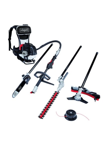 Decespugliatore a zaino scoppio multifunzione 4in1 51,7cc Scheppach mfh5300-4bp