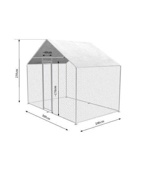 Gabbia per polli da esterno 3x2x2,5mt in acciaio zincato Zipper zi-cr322