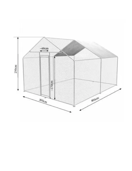 2 - Gabbia per polli da esterno 3x4x2,5mt in acciaio zincato Zipper zi-cr342