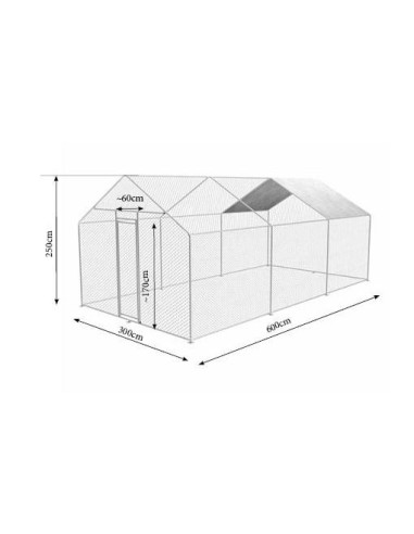 Gabbia per polli da esterno 3x6x2,5mt in acciaio zincato Zipper zi-cr362
