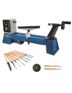 Tornio da legno dm500t Scheppach + kit 8 sgorbie scalpelli