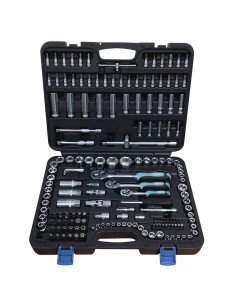 Serie cassetta 179 pz di chiavi a bussola da 1/4" 3/8" e 1/2" Fervi s179