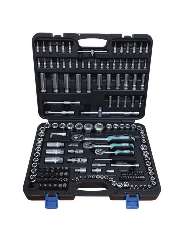 Serie cassetta 179 pz di chiavi a bussola da 1/4" 3/8" e 1/2" Fervi s179