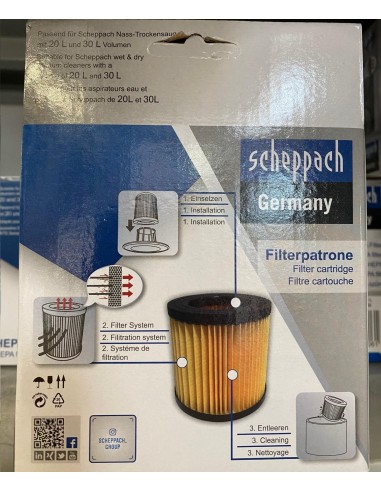 4 - Filtro a cartuccia per aspiratori 20l 30l Scheppach asp20-es asp30-es