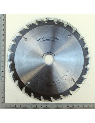 Lama sega circolare per legno disco 160 x 20 mm 24t per Scheppach pl55 e pl55li