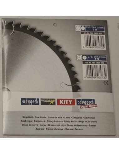 Lama sega circolare hw per legno disco ø 210 x 30 mm 72t per Scheppach pl75