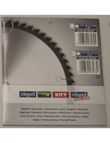 3 - Lama sega circolare hw per legno disco ø 210 x 30 mm 72t per Scheppach pl75