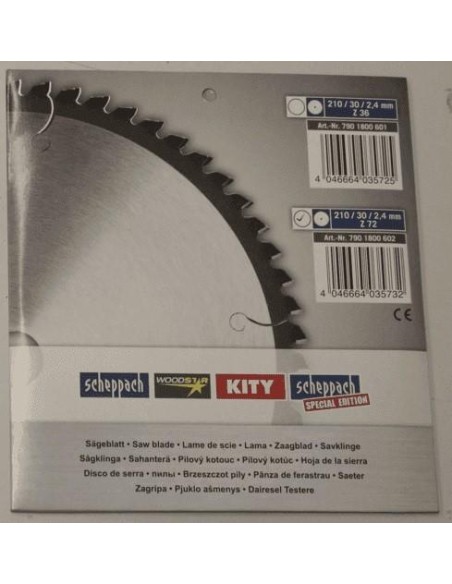Lama sega circolare hw per legno disco ø 210 x 30 mm 72t per Scheppach pl75