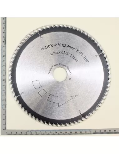 4 - Lama sega circolare hw per legno disco ø 210 x 30 mm 72t per Scheppach pl75