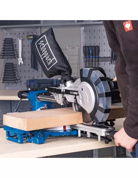 5 - Troncatrice radiale per legno 2000w ø210 Scheppach hm216spx con 2 dischi