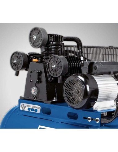 Compressore aria a cinghia 100lt 3 cilindri 3 cv 10 bar Scheppach hc550tc 230v