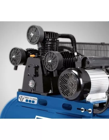 2 - Compressore aria a cinghia 100lt 3 cilindri 3 cv 10 bar Scheppach hc550tc 230v
