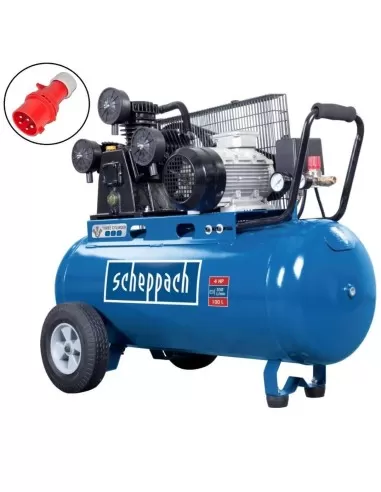Compressore aria a cinghia 100lt 3 cilindri 4 cv 10 bar Scheppach hc550tc 400v