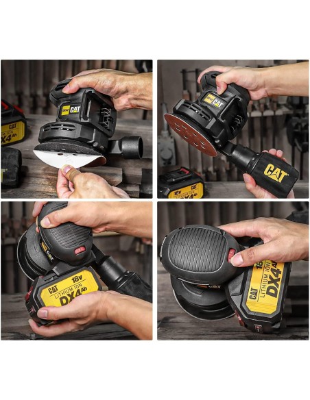 5 - Levigatrice roto-orbitale 125mm a batteria 18v Caterpillar DX42B solo macchina