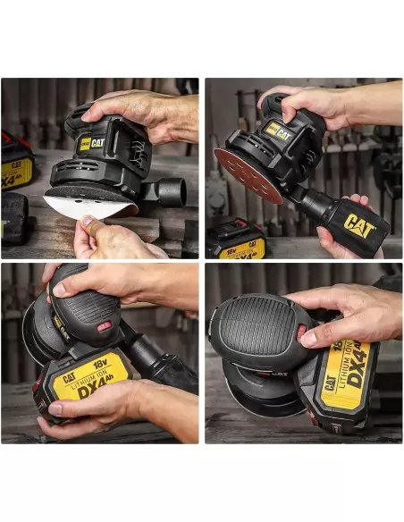 5 - Levigatrice roto-orbitale 125mm a batteria 18v Caterpillar DX42B solo macchina
