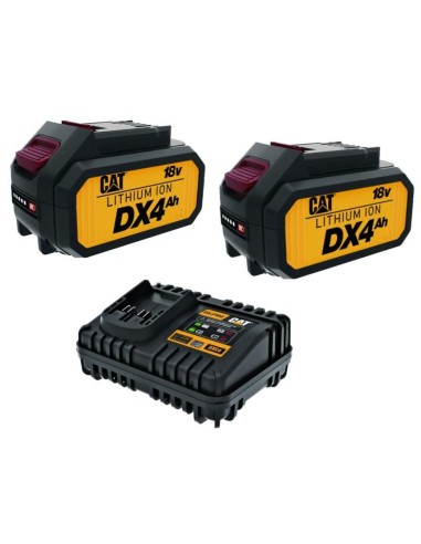 Kit 2 batterie al litio 18v 4.0ah DXB4 e 1 caricabatterie DXC4 Caterpillar