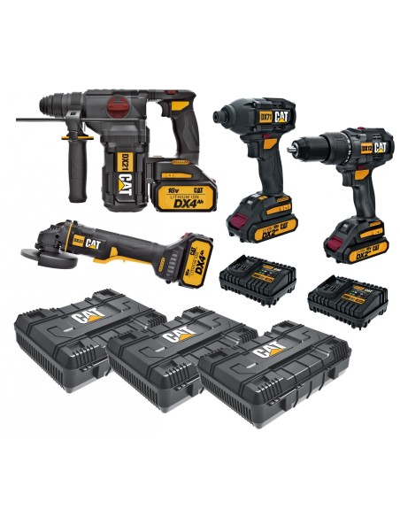 Kit tassellatore DX21 trapano DX12 avvitatore DX71 smerigliatrice DX31B con valigie e batterie Caterpillar