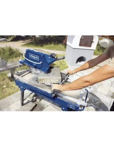 4 - Macchina tagliapietre ad acqua umido taglio 80x11cm lama 350mm Scheppach hsm3500