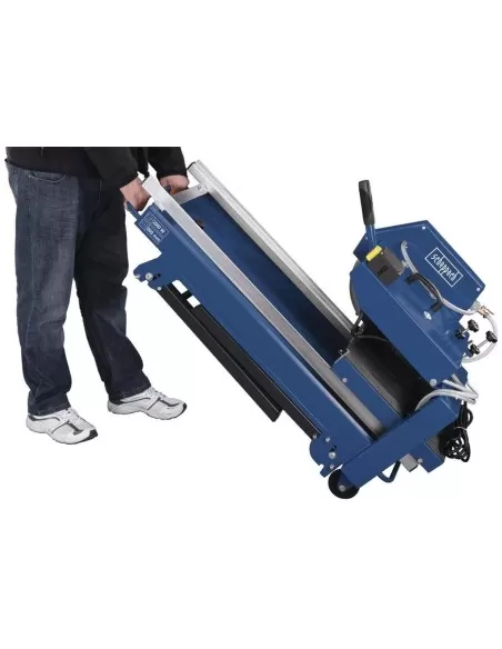 6 - Macchina tagliapietre ad acqua umido taglio 80x11cm lama 350mm Scheppach hsm3500