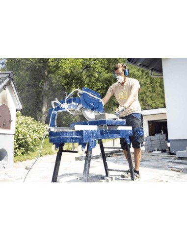 Macchina tagliapietre ad acqua umido taglio 80x11cm lama 350mm Scheppach hsm3500