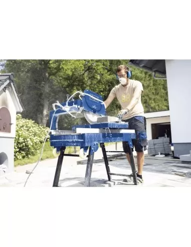 7 - Macchina tagliapietre ad acqua umido taglio 80x11cm lama 350mm Scheppach hsm3500