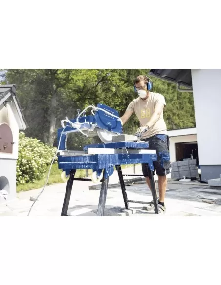 7 - Macchina tagliapietre ad acqua umido taglio 80x11cm lama 350mm Scheppach hsm3500