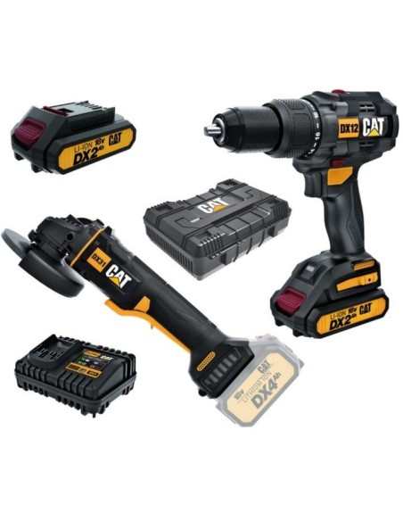 Kit trapano a percussione DX12 smerigliatrice DX31B batterie 2ah e valigia Caterpillar