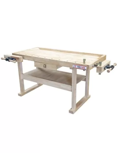 Banco da lavoro in legno officina falegname 1 cassetto holzmann wb160l