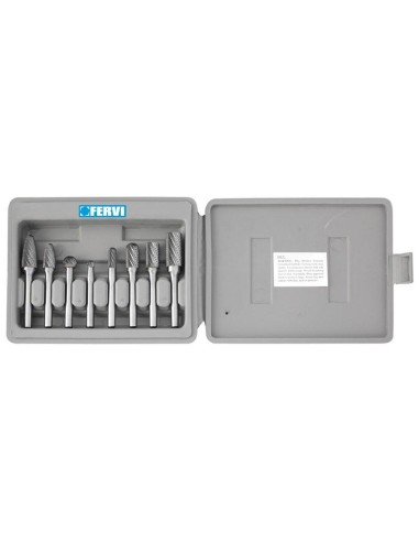 1 - Kit 8 frese lime rotativa in metallo duro Fervi f008/6
