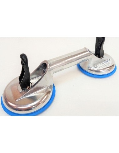 2 - Doppia ventosa in alluminio Sigma 51l ø120mm a forte bloccaggio portata max 80kg