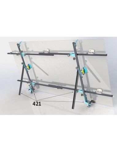 3 - Kit carrello 2ruote con supporto lastra +2piedi apribili Sigma 421 per kera-lift