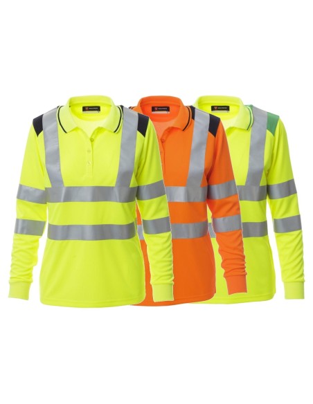Polo donna manica lunga alta visibilita' Payper guard+winter lady