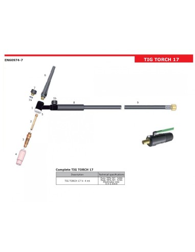 Torcia completa per saldatura tig 17