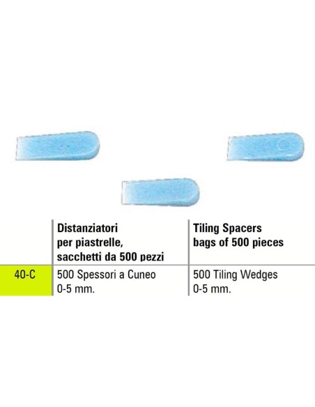 1 - Distanziatori a cuneo per piastrelle Sigma 40-c a spessore 0 - 5 mm 500 pezzi