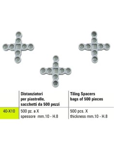 1 - Distanziatori a x per piastrelle Sigma 40-x10 a spessore  mm 10 - h. 8 500 pezzi