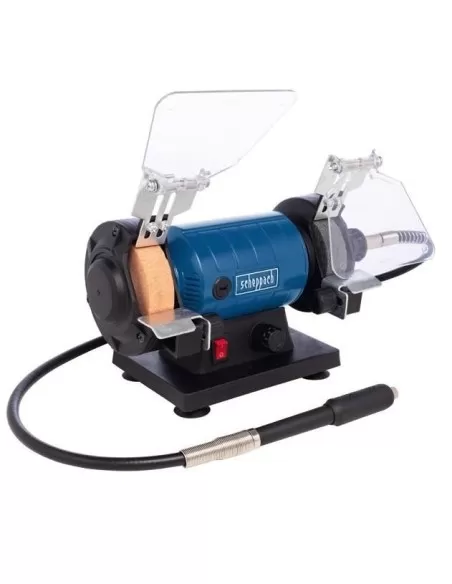 Smerigliatrice mola da banco lucidatrice flessibile Scheppach hg35 + kit frese