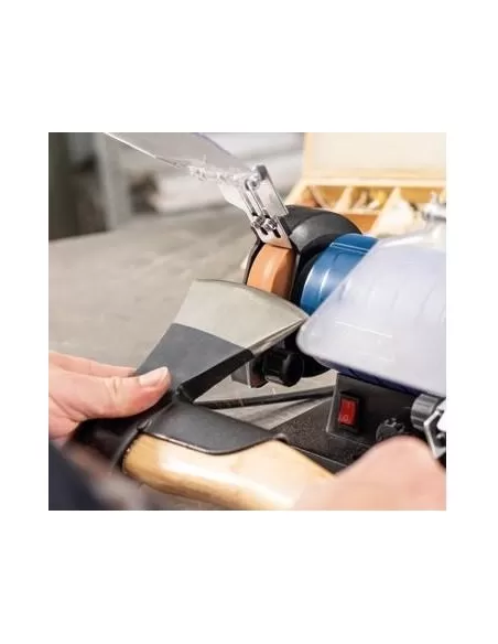 Smerigliatrice mola da banco lucidatrice flessibile Scheppach hg35 + kit frese