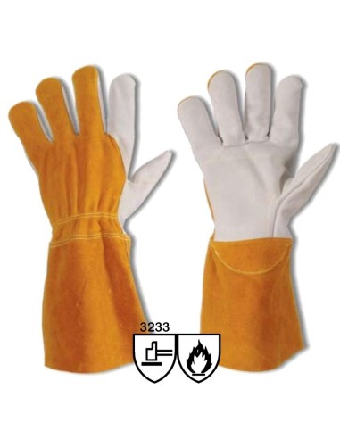 Guanti da lavoro palmo in crosta groppone kevlar gionny ok/14zeus