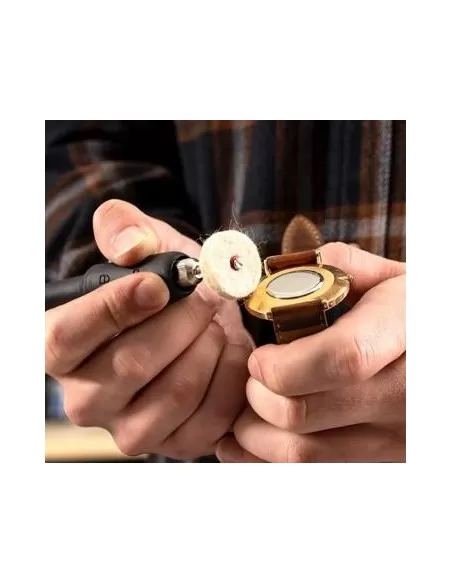 Smerigliatrice mola da banco lucidatrice flessibile Scheppach hg35 + kit frese