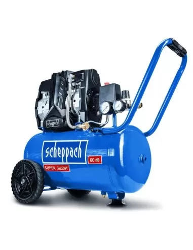 1 - Compressore supersilenziato bicilindrico 1,5 hp 8 bar 24l Scheppach hc25si