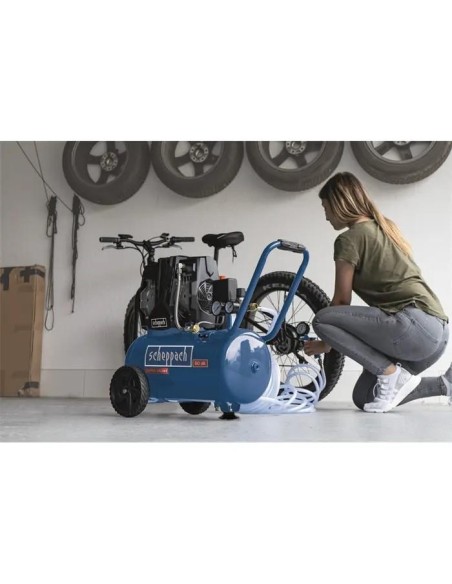 4 - Compressore supersilenziato bicilindrico 1,5 hp 8 bar 24l Scheppach hc25si