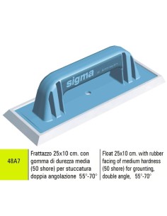 1 - FRATTAZZO 25X10 cm SIGMA 48A7 CON GOMMA PER STUCCATURA DOPPIA ANGOLAZIONE