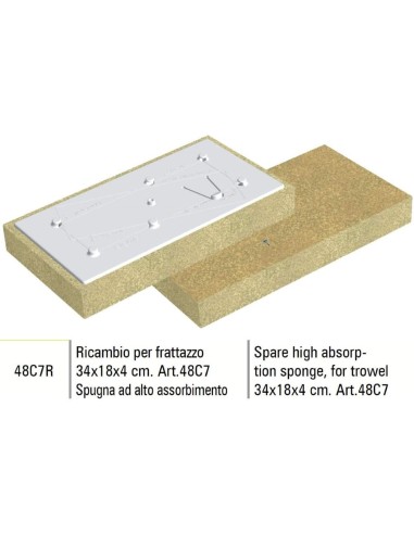 1 - Ricambio per frattazzo 48c7 spugna ad alto assorbimento 34x18x4 cm Sigma 48c7r