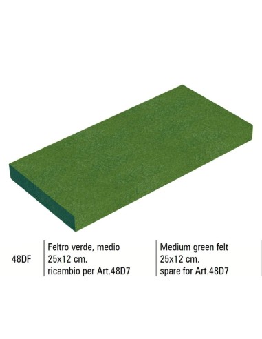 1 - Ricambio per frattazzo 48d7 feltro verde medio 25x12 cm Sigma 48df