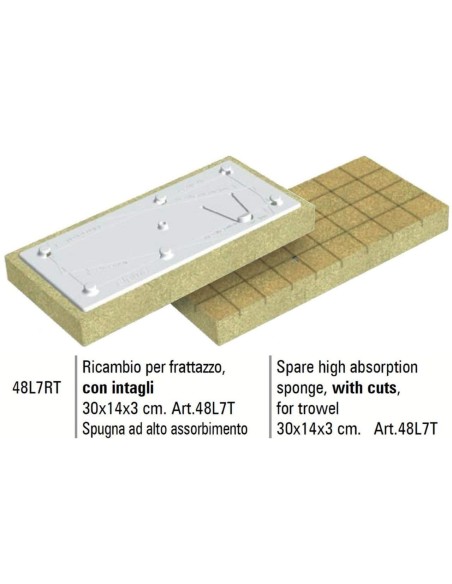 Ricambio x frattazzo 48l7t cn intagli alto assorbimento 30x14x3 cm Sigma 48l7rt