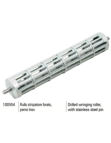 1 - Rullo strizzatore forato con perno inox Sigma 100554 per vasca 47m7